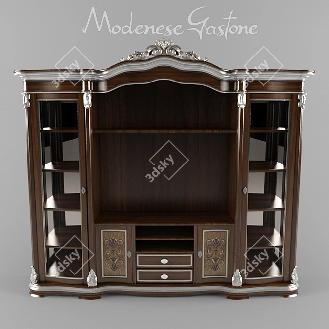 Baroque Highboard: Modenese Gastone 3D model image 1