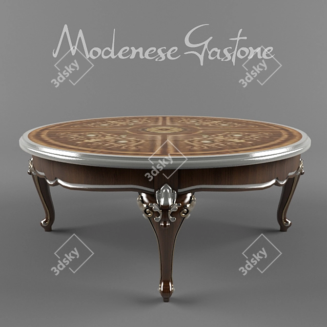 Elegant Round Wood Coffee Table 3D model image 1