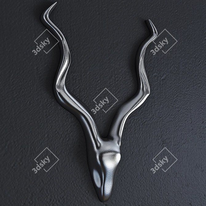 Elegant Antelope Head Wall Decor 3D model image 1