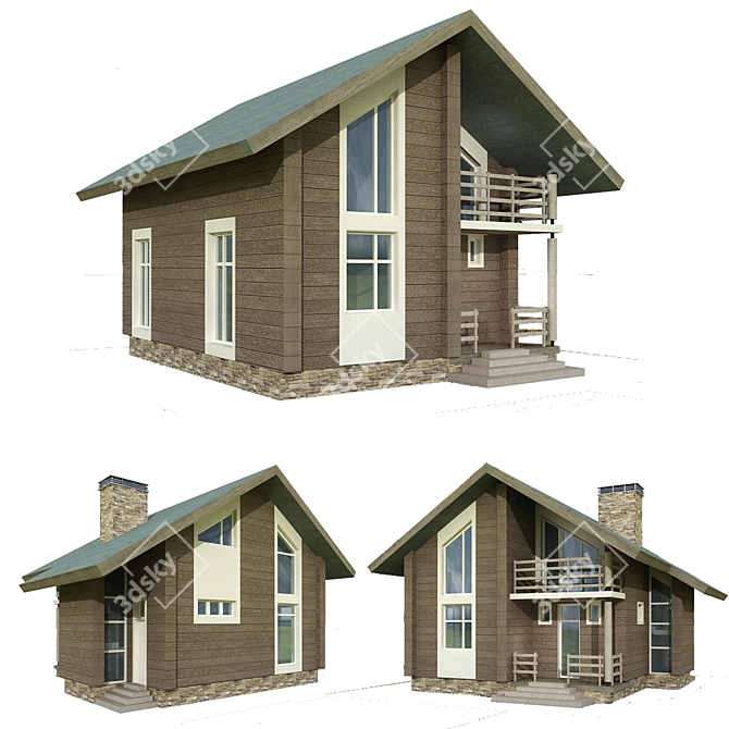 Title: Cozy Cottage Retreat 3D model image 1