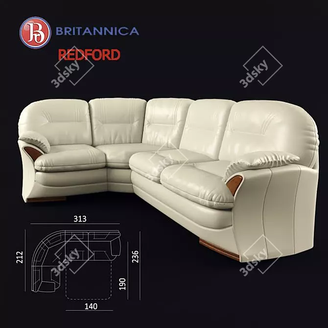 Redford Corner Sofa 3D model image 1