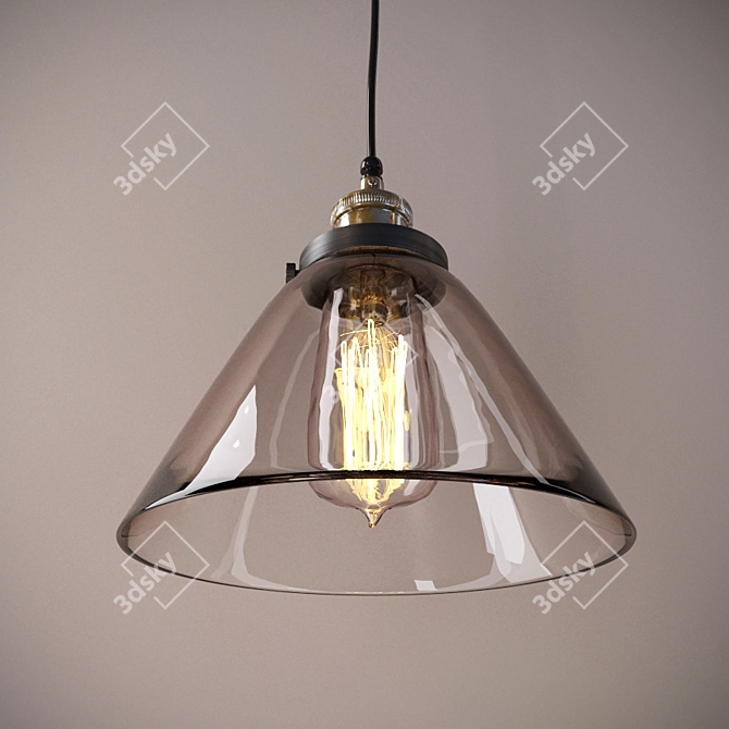 Industrial Clear Glass Pendant 3D model image 1