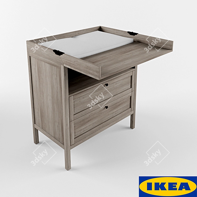  IKEA Sundvik Kids Bed & Drawers 3D model image 2