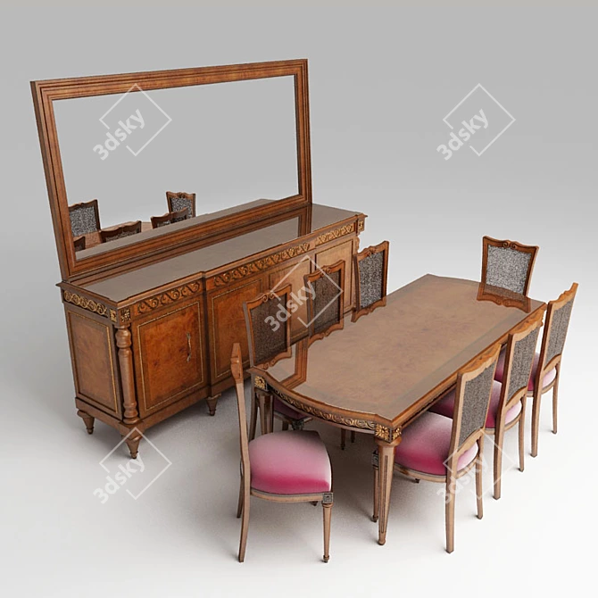 Vintage Tresure Dining Set 3D model image 1