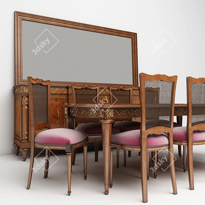 Vintage Tresure Dining Set 3D model image 3