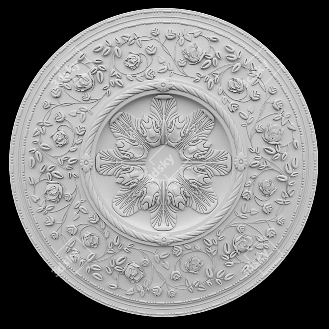 Classic Ceiling Rosette 3D model image 1