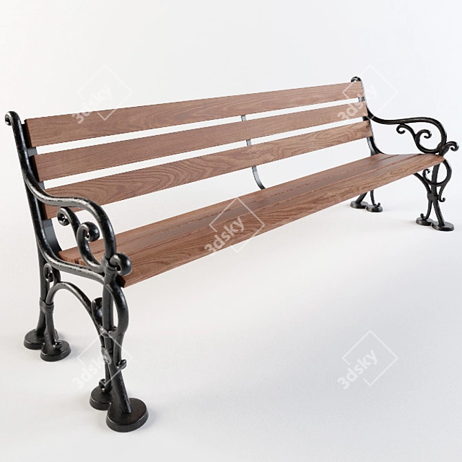 Robers PB1103: Stylish and Durable Bench 3D model image 1