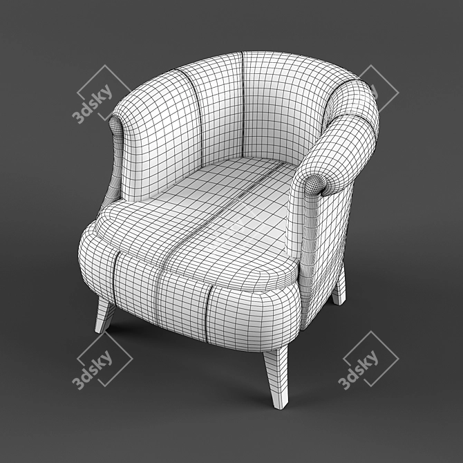 Elegant Comfort: S Club Chair 3D model image 3