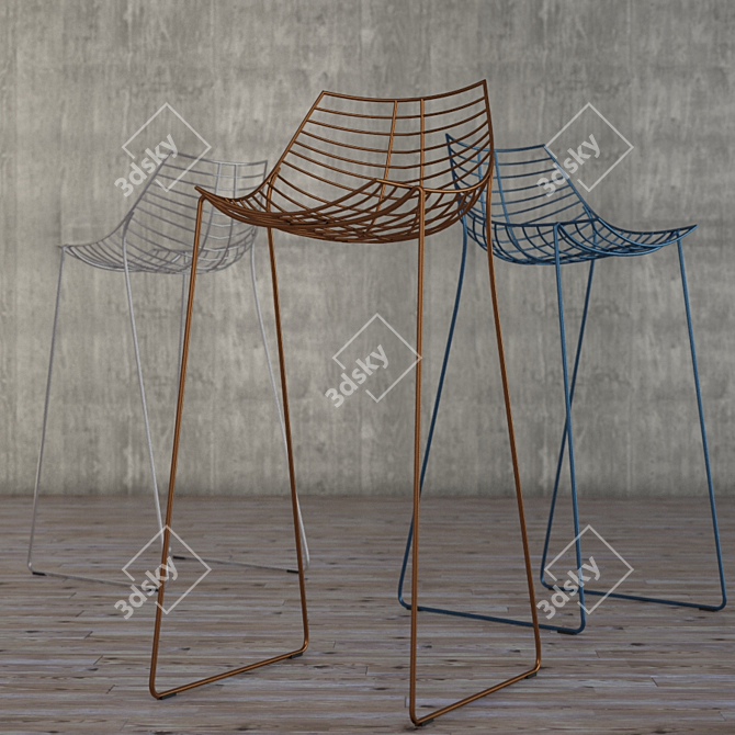 Elegant Swivel Bar Stool 3D model image 1