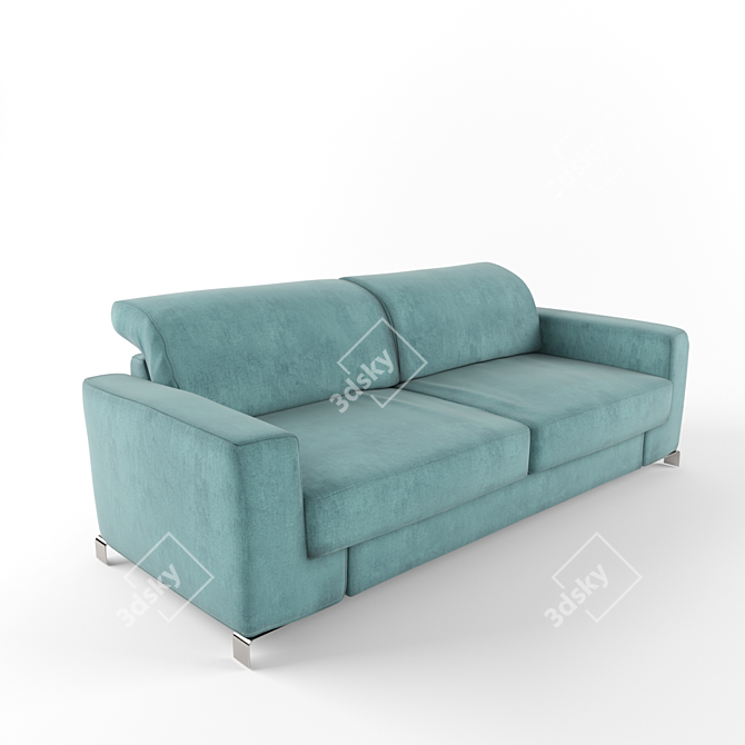 ROM Blue: Adjustable Headrest Sofa 3D model image 2