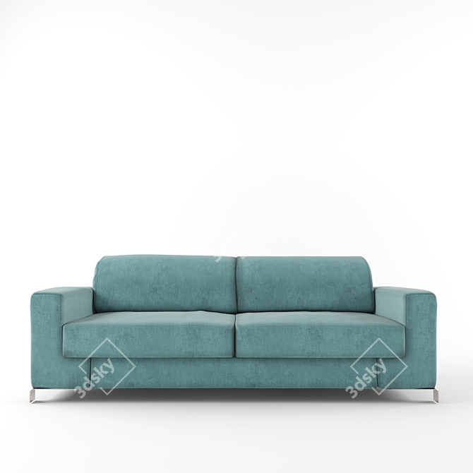 ROM Blue: Adjustable Headrest Sofa 3D model image 3