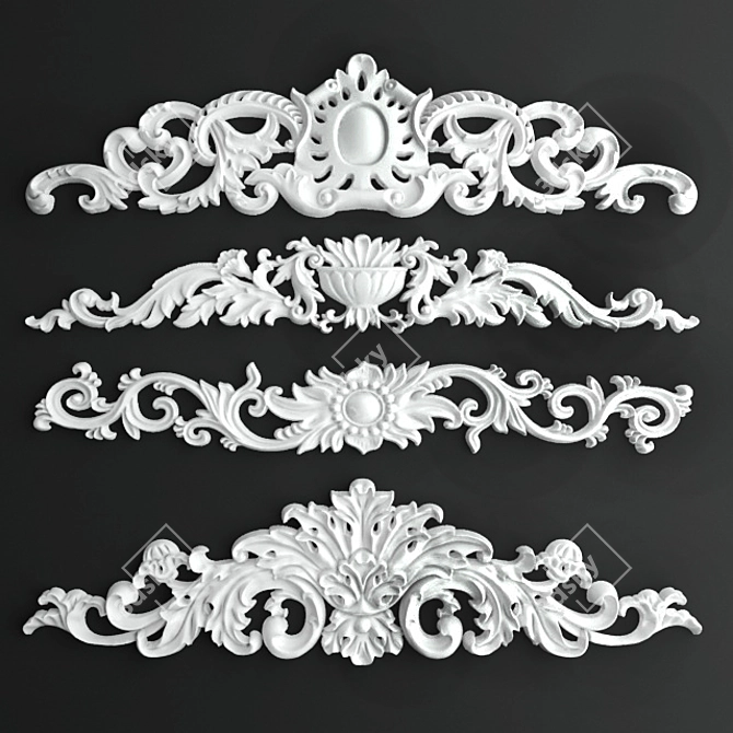Elegant Fretwork Crown 3D model image 1