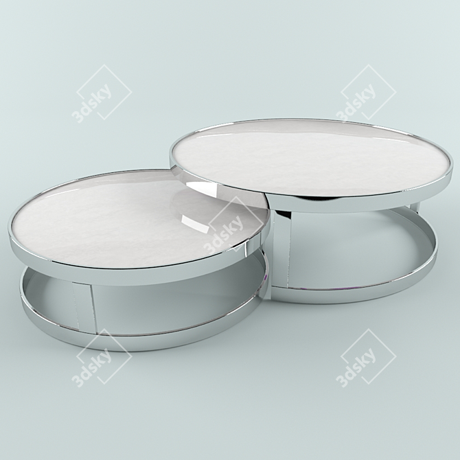 Elegant Fletcher Coffee Table Set 3D model image 1