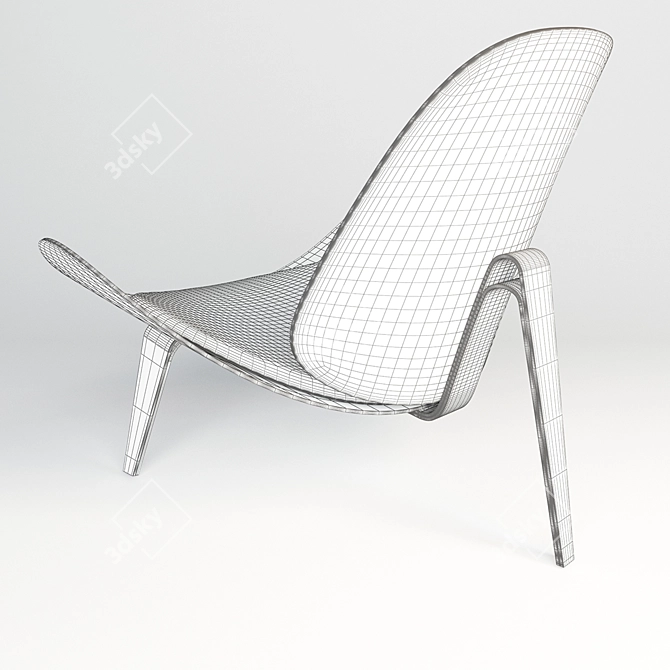 Classic Shell Chair by Wegner & Paul Smith 3D model image 3