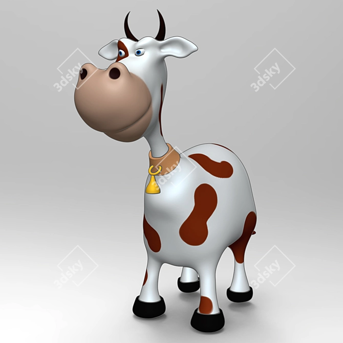 Playful Toy Cow: With Unfoldable Model & Textured Design 3D model image 1