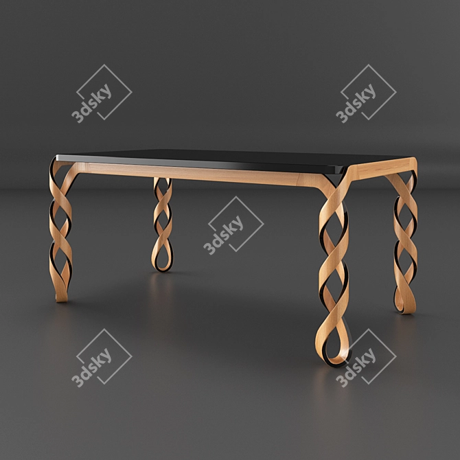 Vintage Table with Textured Materials for Corona Render 3D model image 1