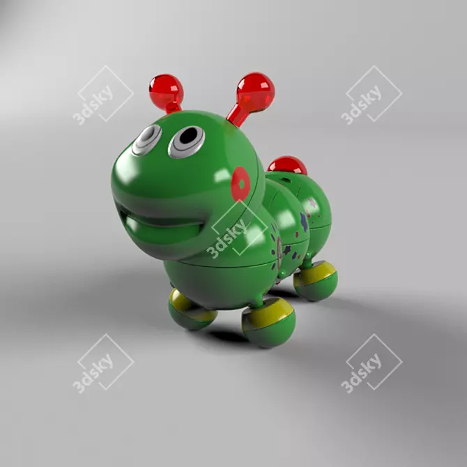 Cute Crawly Caterpillar Toy 3D model image 1