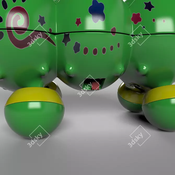 Cute Crawly Caterpillar Toy 3D model image 2