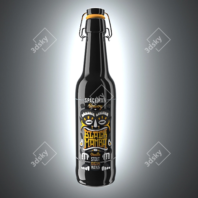 Title: Vintage Design Beer Bottle 3D model image 1