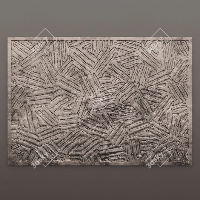 Customized Wooden Carved Wall Panel 3D model image 1