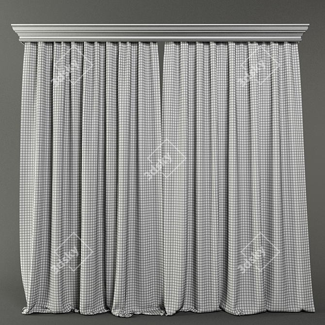 Elegant Drapery Collection 3D model image 2