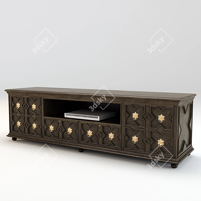 Restored TV Cabinet: Vintage Charm 3D model image 1