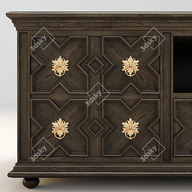 Restored TV Cabinet: Vintage Charm 3D model image 2