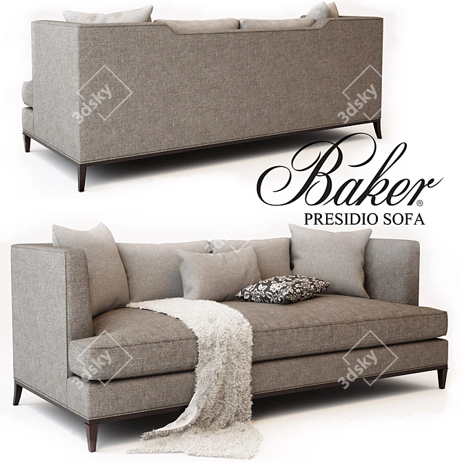 Elegant Presidio Sofa: Modern 89.5" Comfort 3D model image 1