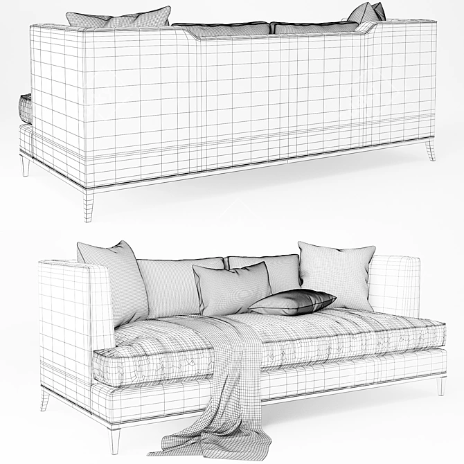 Elegant Presidio Sofa: Modern 89.5" Comfort 3D model image 2