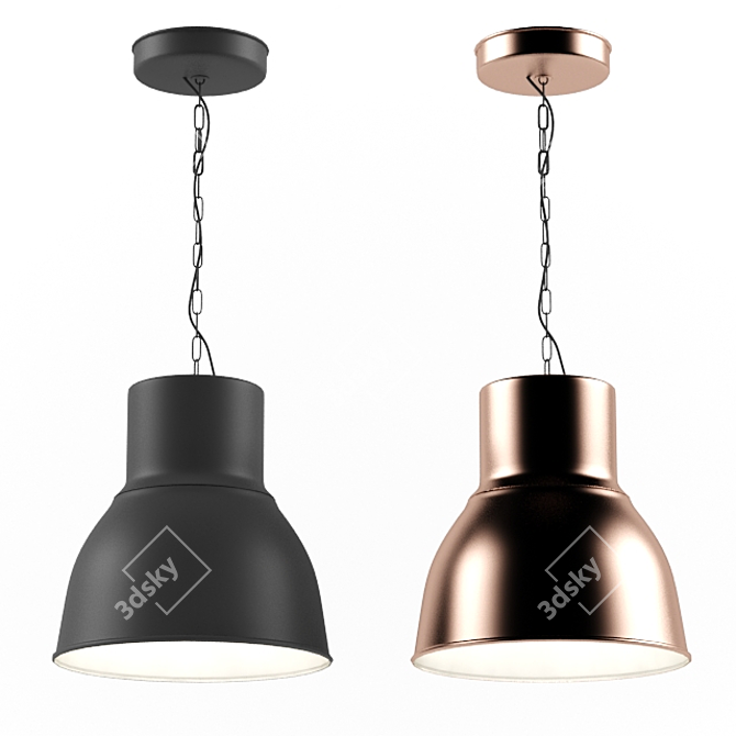 IKEA Hektar Pendant Lamp - Dark Gray & Bronze 3D model image 1