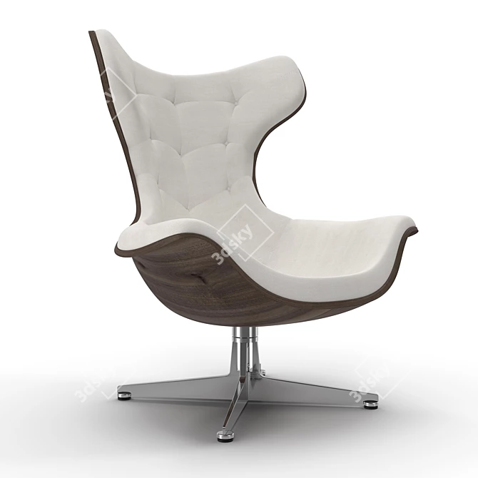 Elegant Shell Armchair | Modern Comfort 3D model image 1