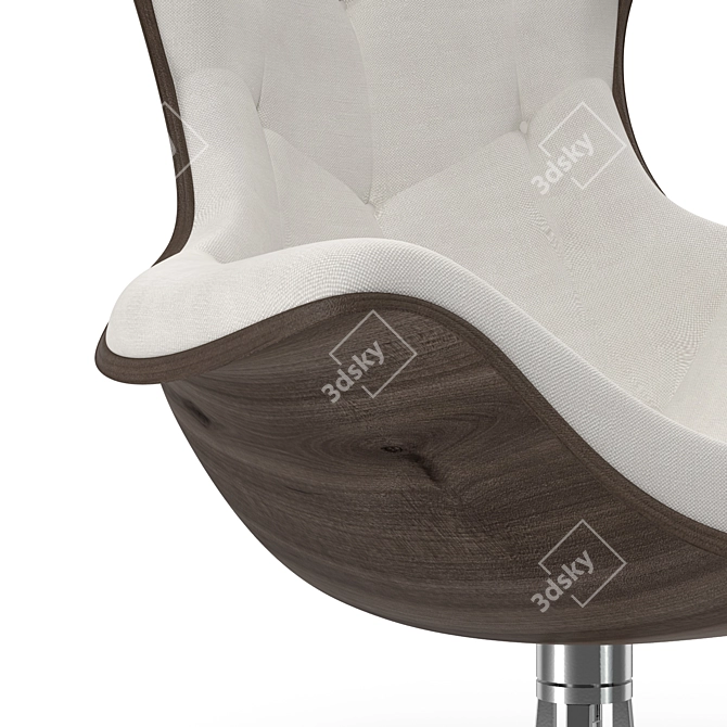 Elegant Shell Armchair | Modern Comfort 3D model image 2