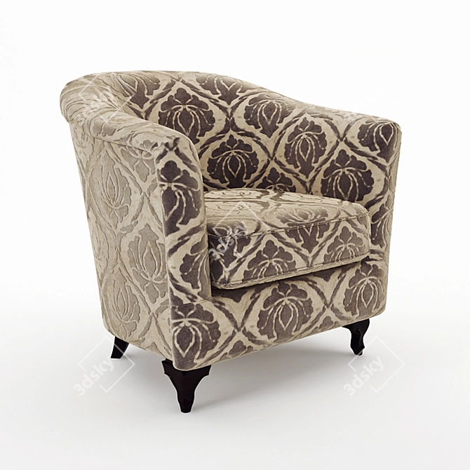 Byblos P14tR Armchair: Italian Elegance 3D model image 1