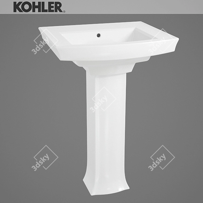 KOHLER Archer Washbasin: Sleek Space-Saving Design 3D model image 1