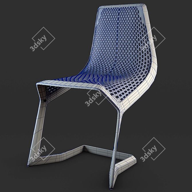 Modern Light Grey Chair Set 3D model image 2