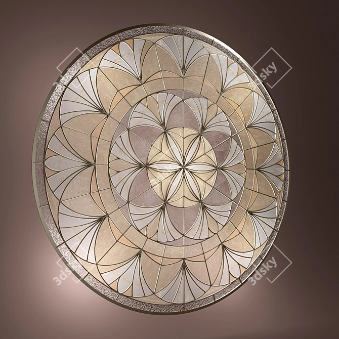 Art Deco Stained Glass Window 3D model image 1