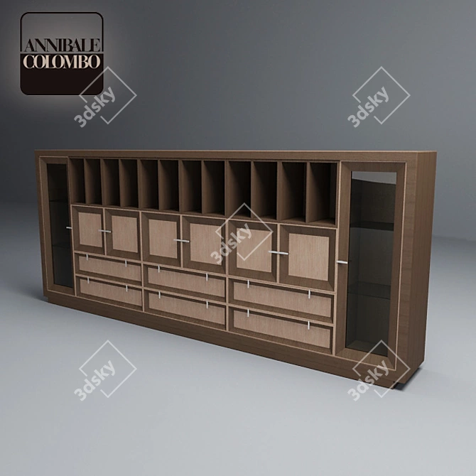 Elegant Annibale Colombo Bookcase 3D model image 1