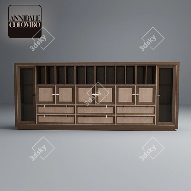 Elegant Annibale Colombo Bookcase 3D model image 2
