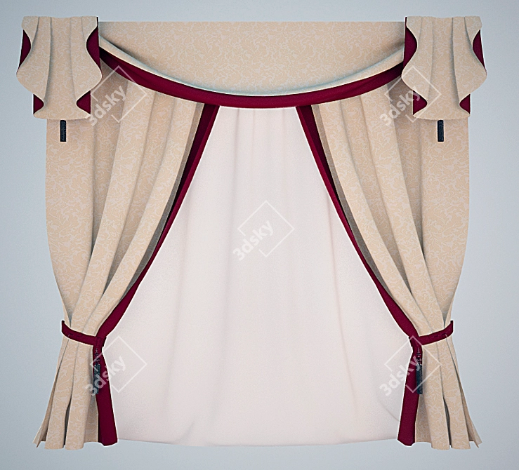 Classic Curtain | Elegant Drapery 3D model image 1