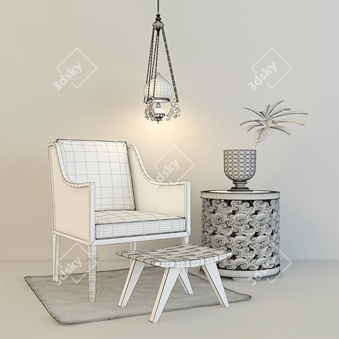 Ethnic Decor Set - 5 Unique Models 3D model image 2