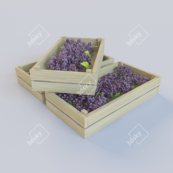 Vibrant Polygon Grapes 3D model image 1