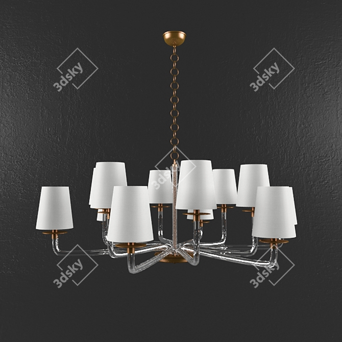 Parker Crystal Brass Chandelier 3D model image 1