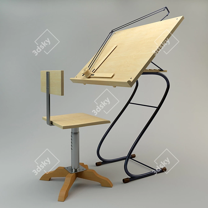 Versatile Drawing Table 3D model image 1