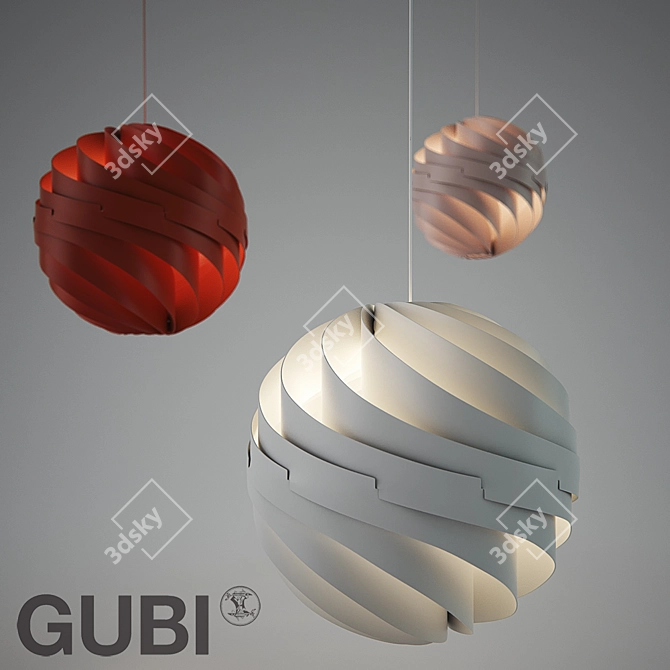 Gubi Turbo Pendant L by Weisdorf: Modern Aluminum Lamp, 620mm Diameter 3D model image 1