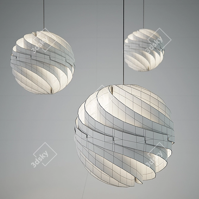 Gubi Turbo Pendant L by Weisdorf: Modern Aluminum Lamp, 620mm Diameter 3D model image 3