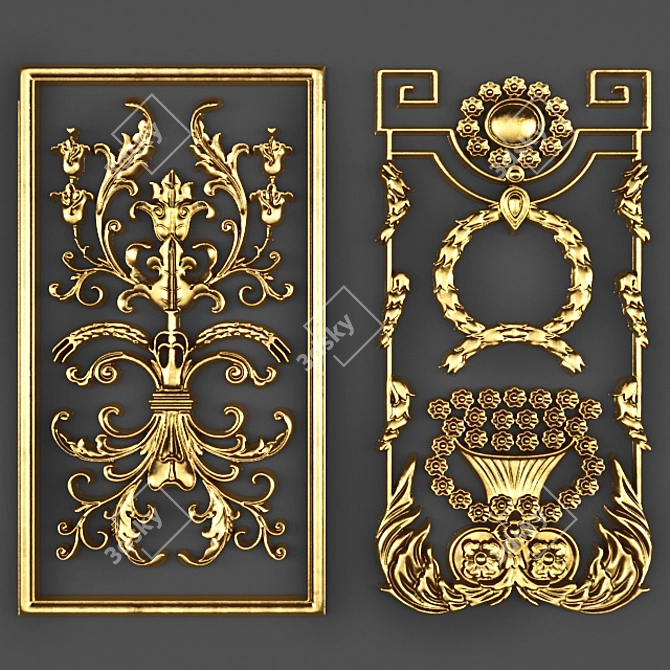 Elegant Stucco and Frame 3D model image 1