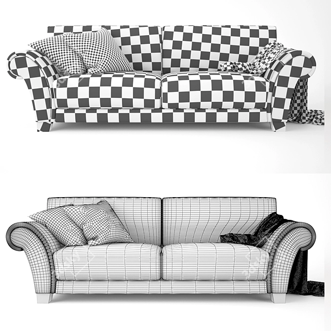 Modern Comfort Sofa Loveseat 3D model image 3