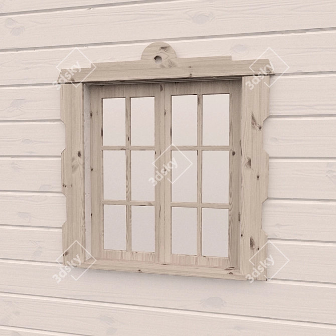 Country Style Window: Wooden Frame Kit | 3ds Max 2014 + fbx + текстуры 3D model image 1