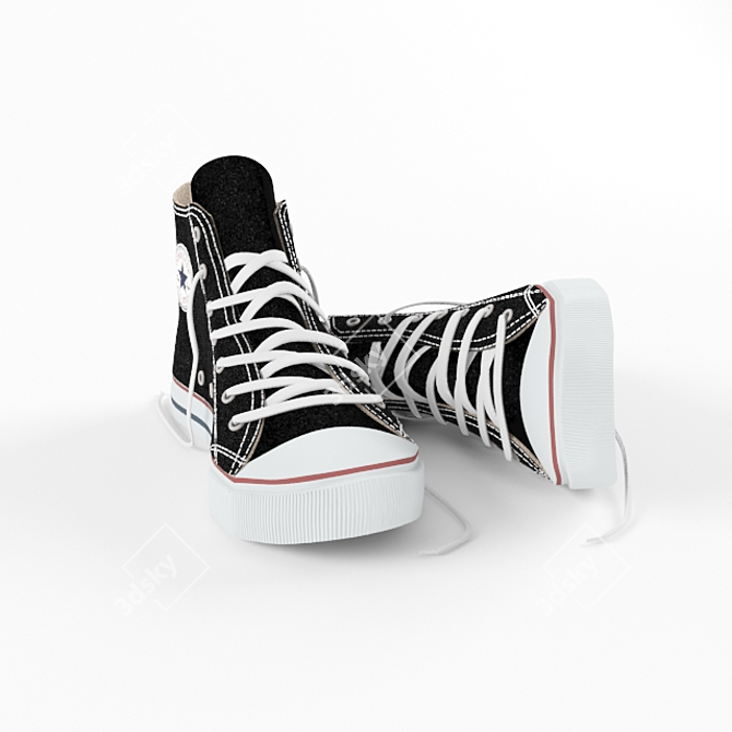 Classic All-Star Converse Shoes 3D model image 1