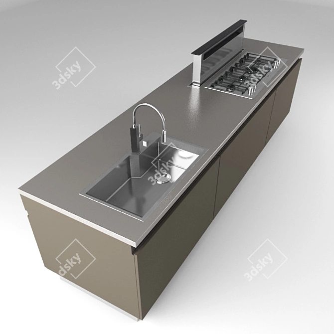 Foster Kitchen: Stylish & Efficient 3D model image 1